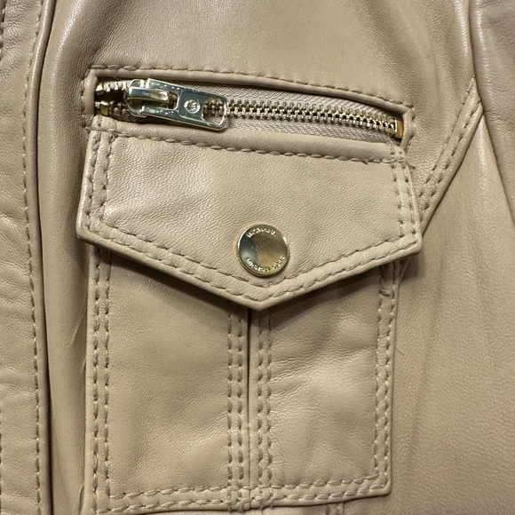 Michael Kors Beige Leather Jacket - Picture 3 of 5